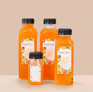 핫 세일 16온스 일회용 투명 식품 등급 PET 플라스틱 사각 주스 500ml 음료 병, 안전 캡 포함 - Product Image 5