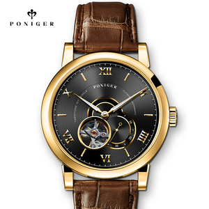Montre mécanique PONIGER P6.83 41mm en acier avec verre saphir, petite seconde, aiguilles lumineuses, rotor personnalisé, 50M - Product Image 1