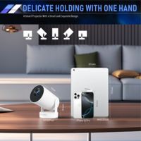 Projecteur portable intelligent HY300 PLUS Mini Android 11 pour cinéma maison et affaires avec fonctionnalités de poche