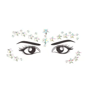 Sticker for Festival Retail Self Adhesive Body Gem Face Jewelry Tattoo Face Crystal Natural Temporary Tattoo Paper Rohs 13*17cm