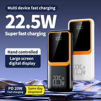 Batterie externe étanche à très grande capacité 20000 mAh, charge rapide 22,5 W, logo personnalisé, alimentation mobile portable 20 W avec affichage
