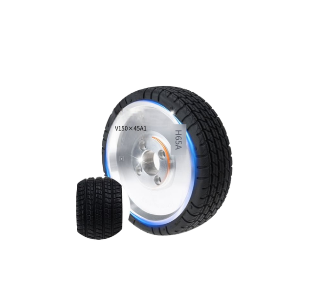 AGV Source Factory High Elasticity Aluminum Core Damping 122X38mm 5 in Soft Driving Rubber Caster Wheel for AGV Applications