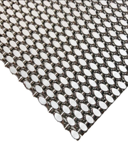 Panneau de maille décorative ovale rigide en acier inoxydable, maille ovale plate solide pour revêtement de cabine d'ascenseur