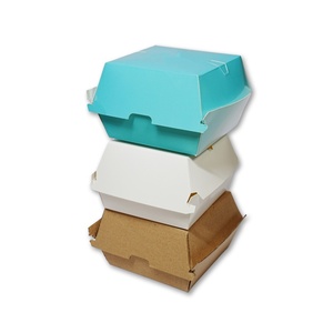 Tùy chỉnh in logo thức ăn nhanh giấy Burger Hộp bao bì hộp giấy kraft Hộp bao bì thực phẩm - Product Image 1
