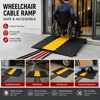 Rampe pour fauteuil roulant conforme ADA, en caoutchouc, largeur 80 cm, 5 canaux, mobile, protection de câbles pour événements intérieurs et extérieurs