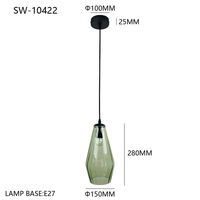 Luminaire suspendu en verre de style loft moderne nordique, luminaires suspendus LED E27 E26 pour cuisine, restaurant, bar, lustre
