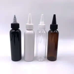 30ml 60ml 80ml 100ml 120ml 2 Unzen Plastik tattoos Tinten farbe scharfe Mund press flasche mit schwarzer Twist-Top-Kappe