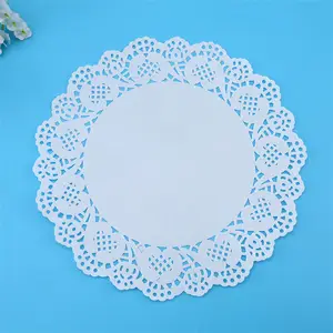 Custom Size Lace Paper Doily Food Placemats Cake Mats PP Round Placemat