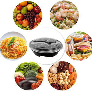 Contenants d'emballage alimentaire jetables en plastique, boîtes à lunch jetables en plastique à 3 compartiments - Product Image 6