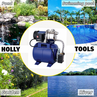 Pompa Jet taman, pompa Jet taman otomatis bertekanan 1,25hp 1000W sistem Sprinkler irigasi baja tahan karat pompa Transfer air dengan tangki 19L