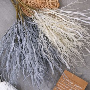 Hierba de Pampas Artificial Jiangqi, Rama Individual, Azul y Marrón Claro, Plástico, Decoración para Bodas, Manualidades, Estilo INS - Product Image 1