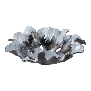 Ciotola decorativa in alluminio con volantini per tavolino da caffè e piano cucina, centrotavola decorativo - Product Image 1