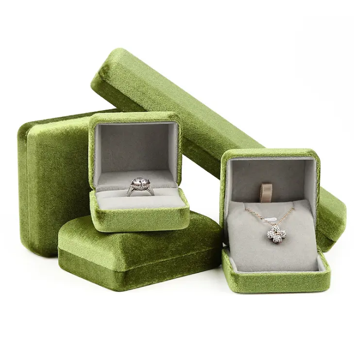 FORTE Kotak Perhiasan Beludru, Kotak Perhiasan Pertunangan Pernikahan, Kotak Kenang-kenangan, Cincin Foto Pengantin