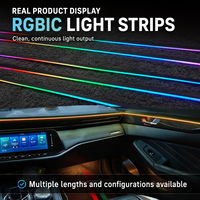 Lumière d'ambiance intérieure de voiture - LED RGB en acrylique 20-en-1 avec synchronisation musicale et contrôle par application, logo personnalisé (vente en gros)