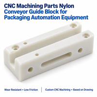 Pièces usinées CNC, bloc de guidage en nylon pour équipement d'automatisation de l'emballage