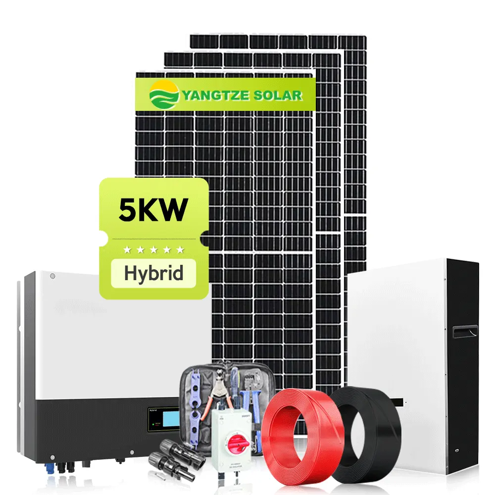 Yangtze Venta caliente sistema solar para refrigerador Kits Solares 5000W híbrido