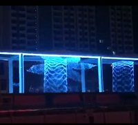 Mur d'eau numérique en acier inoxydable 304 avec graphismes musicaux dansants, cascade, contrôle PLC/DMX512, taille personnalisée, respectueux de l'environnement