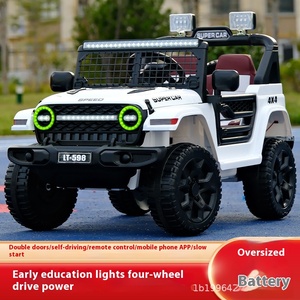 Coche <span class=keywords><strong>de</strong></span> Juguete Eléctrico Doble Tipo Wrangler <span class=keywords><strong>de</strong></span> Cuatro Ruedas con Control Remoto para Niños Vehículo Todoterreno <span class=keywords><strong>de</strong></span> Plástico con Asiento Cochecito para Bebé - Product Image 4