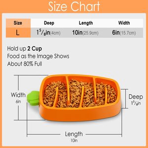 Bol pour chien en silicone solide Super Design en forme de carotte pour une alimentation lente 26X15X4Cm - Product Image 3