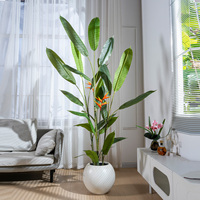 Grandes Palmiers Artificiels Oiseaux de Paradis Résistants aux UV, Décoration Réaliste pour Intérieur, Festivals, Maison et Hôtel