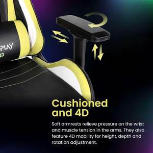 Chaise de jeu E-sports jaune confortable et moelleuse, chaise de <span class=keywords><strong>bureau</strong></span> pour jeux vidéo, support pour ordinateur portable personnalisé, chaise de jeu en cuir - Product Image 6