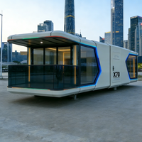 Capsule Tiny House, structure en acier préfabriquée modulaire, unité de logement ronde, alimentée à l'énergie solaire, écologique, pour un logement extérieur flexible