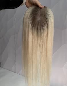 ท็อปเปอร์ผมแท้แบบบาลายาจ 4*5 6*6 ฐานโมโน สำหรับผู้หญิงผมบาง ติดด้วยมือ พร้อมระบบ PU สำหรับปิดผมบาง - Product Image 2