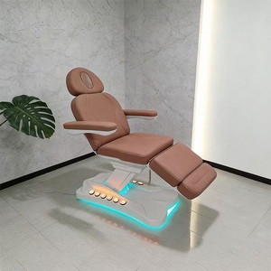 Table de massage électrique inclinable marron, lit de beauté esthétique, chaise de traitement facial, équipement de salon de spa - Product Image 5