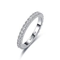 Bague de mariage en moissanite, alliance éternelle empilable en argent sterling S925, moissanite taille brillant rond couleur D VVS1 pour femme