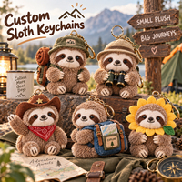 Porte-clés en peluche paresseux pour sacs à dos d'aventure, idéal pour les boutiques d'outdoor, les souvenirs de voyage et les articles promotionnels