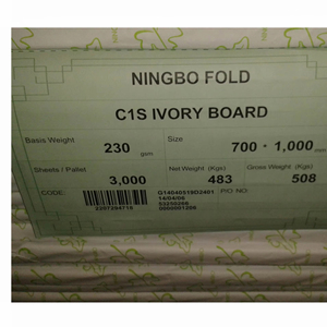 Cartón de Embalaje de Ningbo, Recubierto por una Cara, Color Marfil/Bristol, Plegable, Anti-encrespamiento, Alto Brillo, Compatible con Impresión Offset 98 - Product Image 1
