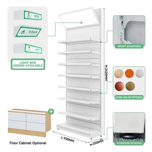 Estantería <span class=keywords><strong>de</strong></span> Farmacia <span class=keywords><strong>de</strong></span> Acero Resistente Ajustable para Montaje en Pared - Estante <span class=keywords><strong>de</strong></span> Exhibición <span class=keywords><strong>de</strong></span> Medicamentos <span class=keywords><strong>de</strong></span> Una Sola Cara con Recubrimiento <span class=keywords><strong>de</strong></span> Polvo Epoxi - Product Image 2