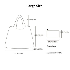 Sac <span class=keywords><strong>de</strong></span> courses pliable en polyester grande capacité, série Peinture à l'huile, avec nouvelle impression numérique <span class=keywords><strong>de</strong></span> dessins animés, écologique et portable - Product Image 4