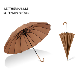 ร่มตรงแบบคลาสสิกหลากสี ผ้าโพลีเอสเตอร์ ขนาด 23x16 นิ้ว ด้ามจับหนัง  รับสั่งทำพิเศษสำหรับเป็นของขวัญทางธุรกิจสำหรับสุภาพสตรี - Product Image 4