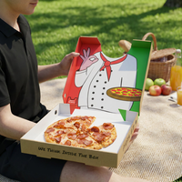 Boîtes à pizza créatives avec impression de dessins animés, boîtes d'emballage pour pizza en carton ondulé, boîtes à pizza pour emporter, conformes aux normes alimentaires
