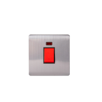 ABUK Interrupteurs à bascule muraux de haute qualité pour la maison au Royaume-Uni, 250V 10A 13A, en métal et acier inoxydable, interrupteur et prise électriques