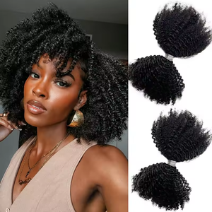 <span class=keywords><strong>Precio</strong></span> al por mayor, calidad superior, cabello humano virgen brasileño Remy 4A 4B 4C Afro Kinky, extensiones <span class=keywords><strong>de</strong></span> ganchillo para trenzas, a granel, 50 gramos - Product Image 1