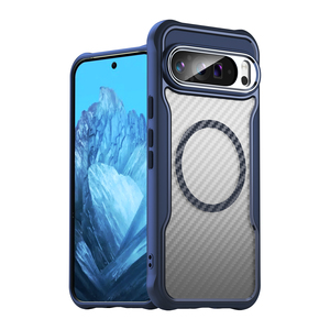 谷歌像素9A/8A像素9 9 Pro XL TPU + 电脑硬防震后盖磁性碳纤维手机壳 - Product Image 1
