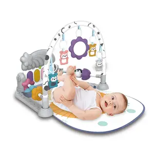 High quality 3 in 1 Baby Fitness Frame Sound Light Game Crawling Mat Pedal Early education Piano Walker for baby 0-36 months