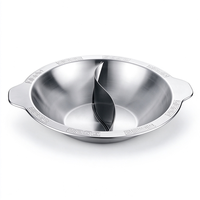 Panci Panas Bulat Stainless Steel FLEY 42-47cm dengan Pinggiran Dekoratif Lebar untuk Chafing Dish, Pemanas Prasmanan, Katering, dan Makan Keluarga