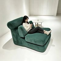 Canapé-lit moderne en tissu réglable avec rembourrage en mousse déchiquetée, design convertible et pliable pour salon, chambre et appartement
