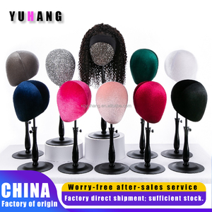 Nuevo diseño suave de terciopelo, pasta de diamantes, cabeza de lona colorida, cabeza de maniquí, soporte de peluca <span class=keywords><strong>para</strong></span> <span class=keywords><strong>pelucas</strong></span>, herramientas <span class=keywords><strong>para</strong></span> hacer <span class=keywords><strong>pelucas</strong></span>, cabeza de exhibición de peluca - Product Image 2