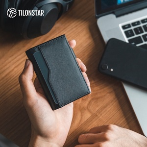 TILONSTAR TVC337P Accept Custom Real Leather Pop up <b>Wallet</b> Credit Bankcard Money <b>Holder</b> Business Leather Card <b>Holders</b> - Product Image 4