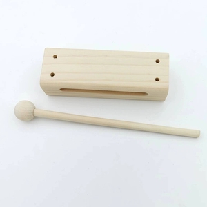 Natural Beech Wood Temple Block With Mallet Solid Wood Percussion Instrument For Children Playing <b>Music</b> - Product Image 3