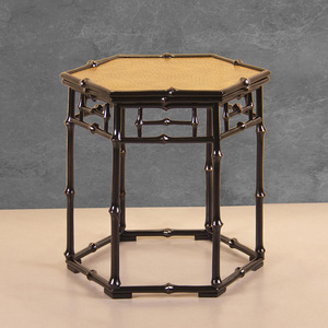 Wabi Sabi Style <b>Bamboo</b> Hexagonal Side <b>Table</b> For Living Room Coffee <b>Table</b> Home Use Tea Room Tatami Low <b>Table</b> - Product Image 1