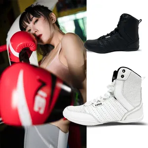 OEM Fabricante Fábrica De Couro Crianças Juventude Mulher Boxe Solas Botas Racing Design Faça Seu Próprio Personalizado Sapatos Wrestling Para Homens