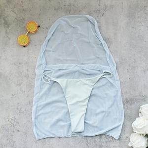 طقم بيكينيز مخصص للنساء من قطعتين بذلة قفز صلبة مع سراويل داخلية مثيرة عارية الذهن على شاطئ البحر بيكيني - Product Image 5