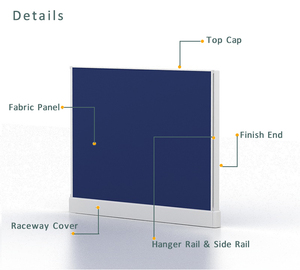Hiện đại tủ văn phòng máy trạm phân vùng cho văn phòng nhà trường với vật liệu Melamine vải nhôm khung kim loại - Product Image 5