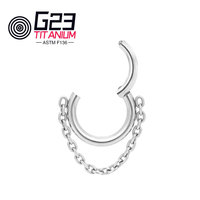Anneau de Septum en titane 16G, anneau de nez, anneau de Cartilage, clou, boucles d'oreilles, Piercing, bijoux, ASTM F136