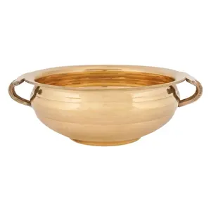 Pot de fleurs en laiton Art Déco avec poignée, vase de table pour la maison - Product Image 2